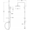 Mexen Sabre Set duș de suprafață Erik cu duș de ploaie și baterie de duș, crom - 72140205-00