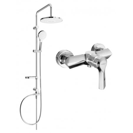 Mexen Erik set de duș cu pară de tip ploaie și baterie de duș Sabre, Crom - 72140205-00