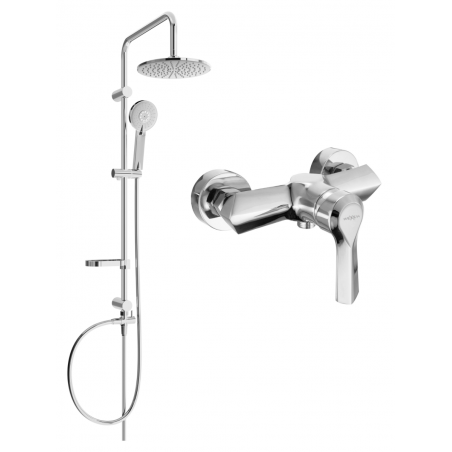 Mexen Carl set de duș montat pe perete cu cap de duș și baterie de duș Sabre, crom - 72140240-00