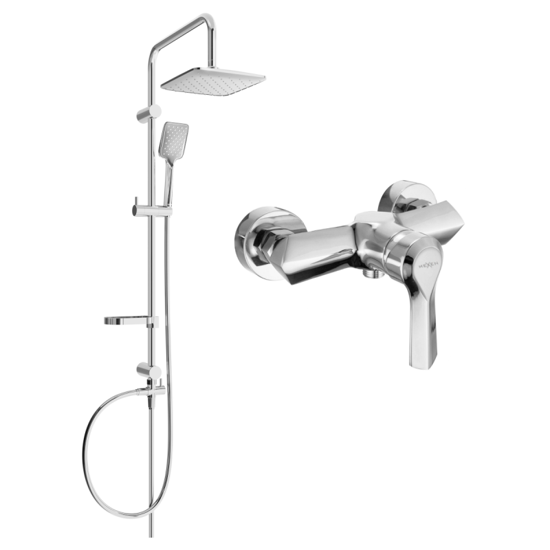 Mexen Sabre Sven set de duș aparent cu ploaie și baterie de duș, crom - 72140262-00