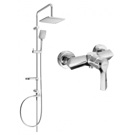 Mexen Sabre Sven set de duș aparent cu ploaie și baterie de duș, crom - 72140262-00