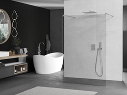 Mexen Kioto perete de duș independent 100 x 200 cm, transparent 8 mm, nichel periat - 800-100-002-97-00