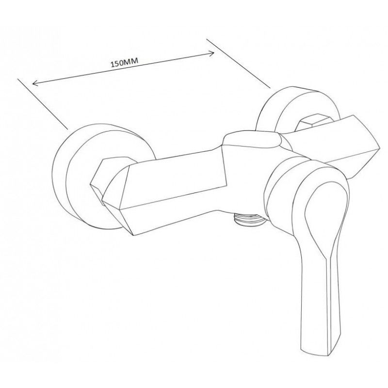 Mexen Tord set de duș aplicat cu duș fix și baterie de duș Sabre, negru - 72140200-70
