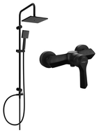 Mexen Tord set de duș cu pară de tip ploaie și baterie de duș Sabre, Neagră - 72140200-70