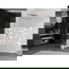 Mexen Kioto Walk-in zuhanyfal 110 x 200 cm, fehér mintázat 8 mm, csiszolt réz - 800-110-101-65-85