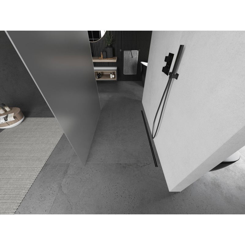 Mexen Kioto panou de duș independent 130 x 200 cm, înghețat 8 mm, gri armă periat - 800-130-002-66-30