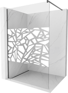 Mexen Kioto Walk-in zuhanyfal 140 x 200 cm, fehér minta 8 mm, gun gray fémes - 800-140-101-66-85