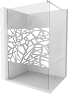 Mexen Kioto Walk-in zuhanyfal 70 x 200 cm, fehér minta 8 mm, fésült nikkel - 800-070-101-97-85