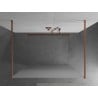 Mexen Kioto önálló zuhanyfal 120 x 200 cm, opál 8 mm, csiszolt réz - 800-120-002-65-30