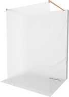 Mexen Kioto szabadon álló zuhanyfal 120 x 200 cm, zúzmarás üveg, 8 mm, csiszolt réz - 800-120-002-65-30