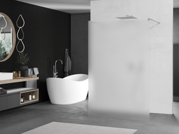 Mexen Kioto álló zuhanyfal 110 x 200 cm, homályos üveg 8 mm, kefélt nikkel - 800-110-002-97-30