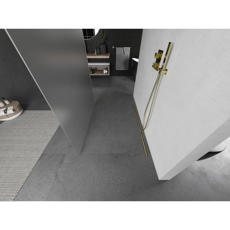 Mexen Kioto paravan de duș independent 110 x 200 cm, înghețat 8 mm, auriu periat - 800-110-002-55-30