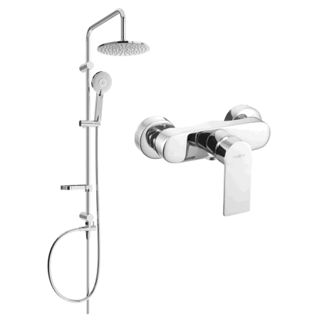 Mexen Carl set de duș cu pară de tip ploaie și baterie de duș Royo, Crom - 72240240-00