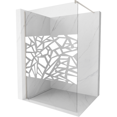 Mexen Kioto perete de duș Walk-in 130 x 200 cm, model alb 8 mm, nichel periat - 800-130-101-97-85