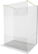 Mexen Kioto paravan de duș autonom 130 x 200 cm, transparent/mat 8 mm, aur periat - 800-130-002-55-35