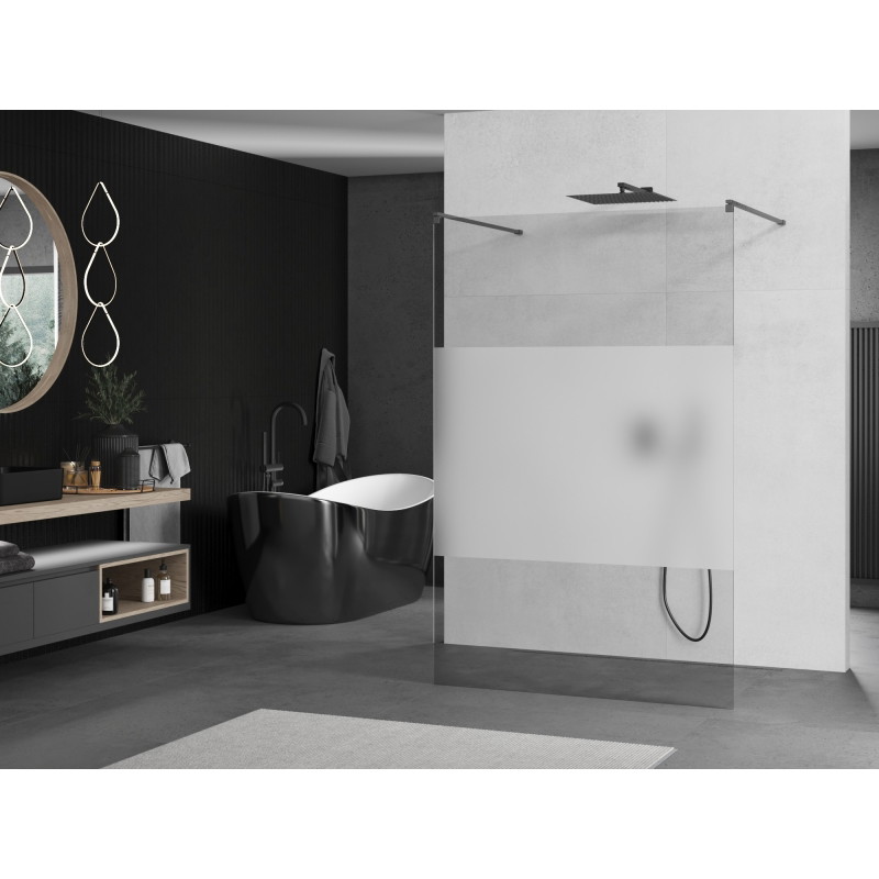 Mexen Kioto panou de duș independent 110 x 200 cm, transparent/mat 8 mm, gri armat periat - 800-110-002-66-35