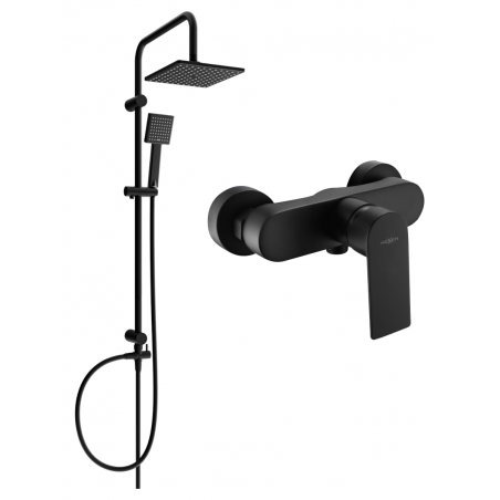 Set de duș Mexen Tord montaj exterior cu set de ploaie și baterie de duș Royo, negru - 72240200-70