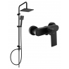 Set de duș Mexen Tord montaj exterior cu set de ploaie și baterie de duș Royo, negru - 72240200-70