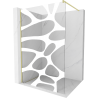 Mexen Kioto zuhanyfal Walk-in 140 x 200 cm, fehér hullám 8 mm, arany kefélt - 800-140-101-55-97