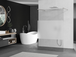 Mexen Kioto perete de duș independent 110 x 200 cm, transparent/mat 8 mm, nichel periat - 800-110-002-97-35