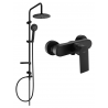Mexen Royo Carl set de duș montat pe suprafață cu duș de ploaie și baterie de duș, negru - 72240240-70