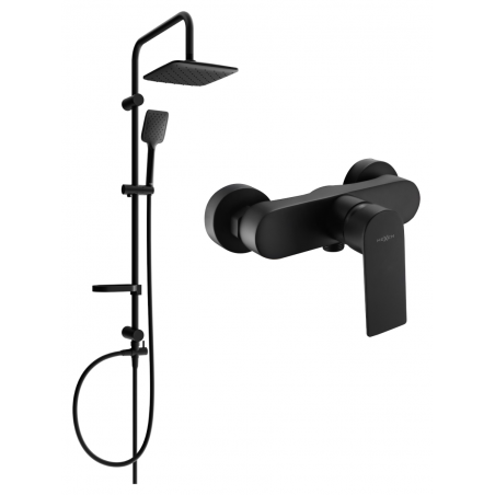 Mexen Sven set de duș montat pe perete cu duș cu cap fix și baterie de duș Royo, negru - 72240262-70