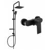 Mexen Sven set de duș montat pe perete cu duș cu cap fix și baterie de duș Royo, negru - 72240262-70