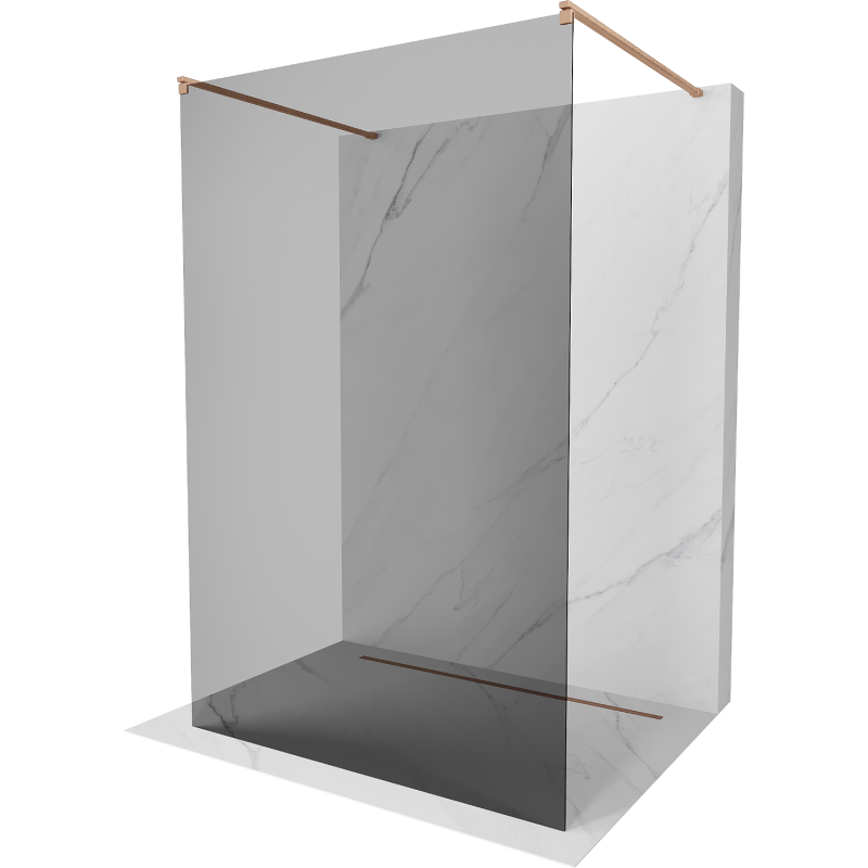 Mexen Kioto perete de duș independent 100 x 200 cm, grafic 8 mm, cupru periat - 800-100-002-65-40