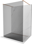 Mexen Kioto szabadon álló zuhanyfal 100 x 200 cm, grafit 8 mm, csiszolt bronz - 800-100-002-65-40
