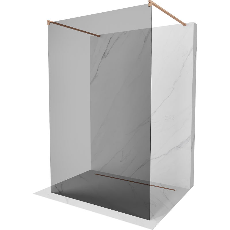 Mexen Kioto Perete de duș independent 110 x 200 cm, grafit 8 mm, cupru periat - 800-110-002-65-40