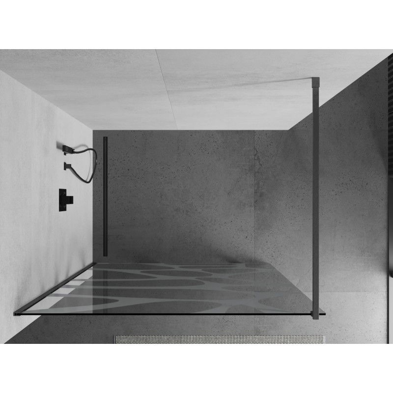 Mexen Kioto perete de duș Walk-in 130 x 200 cm, val alb 8 mm, gun gray periat - 800-130-101-66-97
