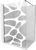 Mexen Kioto Walk-in zuhanyfal 140 x 200 cm, fehér mintával 8 mm, gun gray csiszolt - 800-140-101-66-97