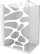 Mexen Kioto Walk-in zuhanyfal 70 x 200 cm, fehér minta 8 mm, kefélt nikkel - 800-070-101-97-97