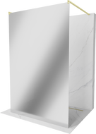 Mexen Kioto szabadon álló zuhanyfal 110 x 200 cm, tükör 8 mm, arany kefélt - 800-110-002-55-50