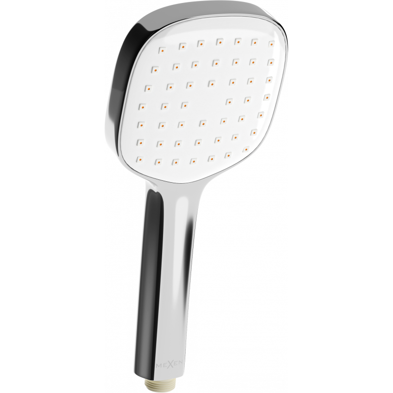 Mexen R-33 egyfokozatú zuhanyfej, króm/fehér - 79533-02