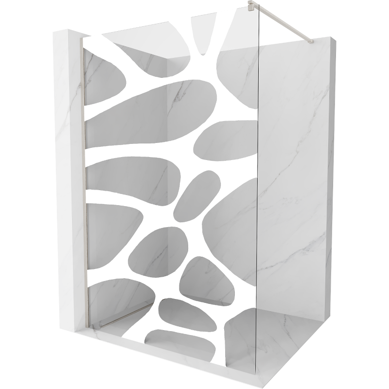 Mexen Kioto perete de duș Walk-in 140 x 200 cm, model alb 8 mm, finisaj niquelat - 800-140-101-97-97