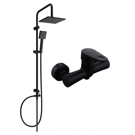 Mexen Tord set de duș montat pe perete cu coloană de duș și baterie Kama, negru - 72540200-70