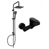 Mexen Tord set de duș montat pe perete cu coloană de duș și baterie Kama, negru - 72540200-70