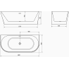 Mexen Oval cadă freestanding de perete 180 x 80 cm, alb, cu scurgere din aur periat - 52671808000-55