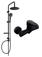 Mexen Erik set de duș montat pe perete cu duș superior și baterie de duș Kama, negru - 72540205-70