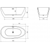 Cada Eos cadă freestanding 150 x 75 cm, alb, sistem de scurgere alb - 52471507500-20