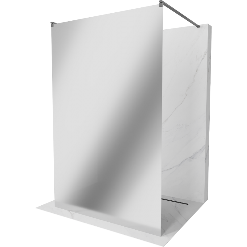 Mexen Kioto pereți de duș independent 100 x 200 cm, oglindă 8 mm, gri armă periat - 800-100-002-66-50