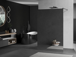 Mexen Kioto perete de duș independent 130 x 200 cm, oglindă 8 mm, gri armă periat - 800-130-002-66-50