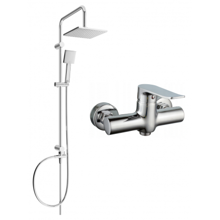 Mexen Pecos Tord set de duș montat pe suprafață cu duș în tavan și baterie de duș, crom - 72740200-00
