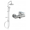 Mexen Carl set de duș cu pară de tip ploaie și baterie de duș Pecos, Crom - 72740240-00