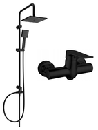 Mexen Pecos Set de duș montat pe perete Tord cu coloană de duș și baterie, negru - 72740200-70