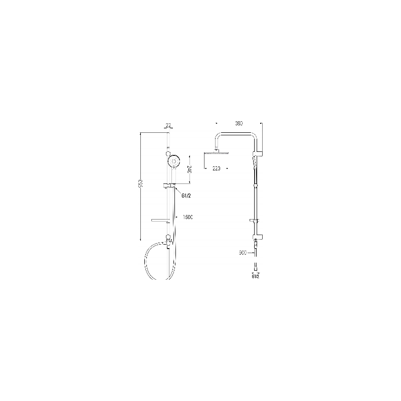 Mexen Carl set de duș montat pe perete cu panel de duș și baterie de duș Pecos, negru - 72740240-70