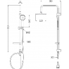 Mexen Carl set de duș cu pară de tip ploaie și baterie de duș Pecos, Neagră - 72740240-70