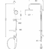 Mexen Carl set de duș montat pe perete cu panel de duș și baterie de duș Pecos, negru - 72740240-70