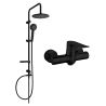 Mexen Carl set de duș montat pe perete cu panel de duș și baterie de duș Pecos, negru - 72740240-70